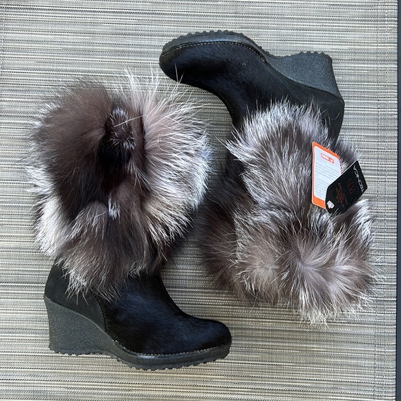 🎉HP💕NWOB Tecnica Innsbruck Cowhide and Fox Fur Boots EU36 US 5-6